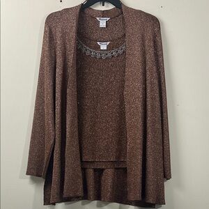 Charming Brown Women's Cardigan Sweater